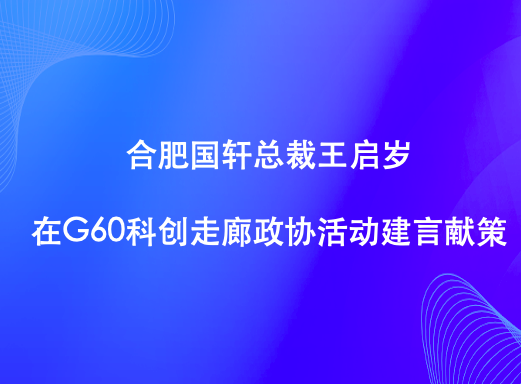 合肥国轩总裁王启岁在G60科创走廊政协活动建言献策